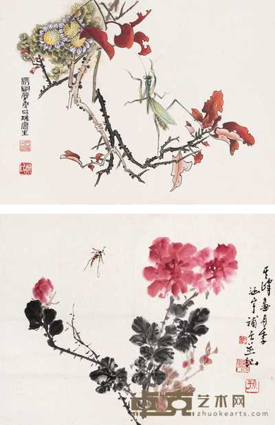 郑乃珖 孙其峰  双挖 立轴 32×43.5cm